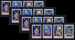 4X  ROMANIA 1966 - Space, satellites/ complete set MNH [CV $40]