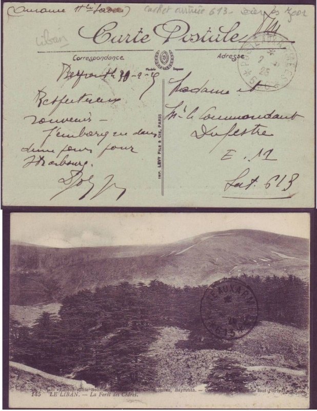 France Military Beyrouth Lebanon Liban Syria Syrie 1925 Postcard Unit 613