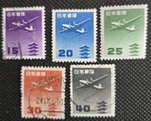 Japan Airmail 1952-62 #C-25 to C-29 Used & M SCV $77.85