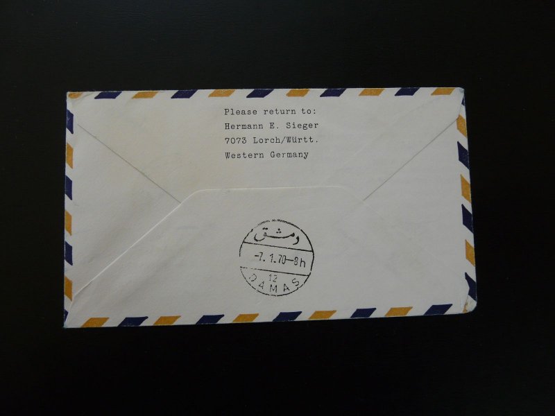 first flight cover Frankfurt Damascus Boeing 727 Lufthansa 1970