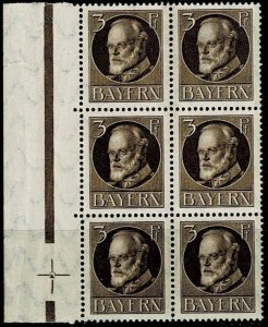 Bavaria 1916 ,Sc.#95 MNH,  King Ludwig III in block of 6