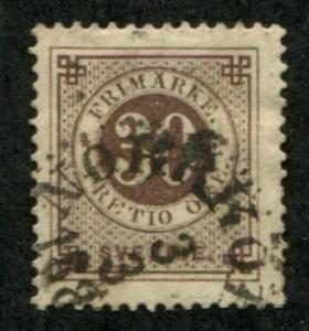 Sweden SC# 47 Numeric Value 30ore (post horn) Canceled 