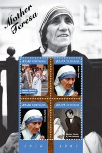 Grenada - 2011 - Mother Teresa - Sheet Of 4 - MNH