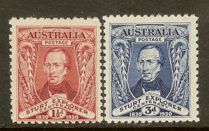 Australia, Scott #'s 104-105, Capt Charles Sturt, MH 