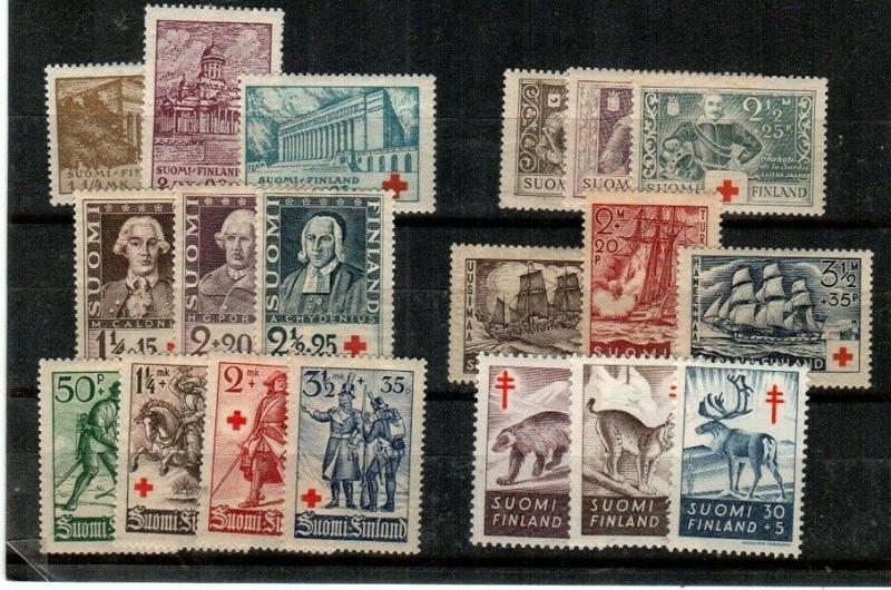 Finland Scott B9 // B144 Mint hinged semi-postal sets (Catalog Value $56.10)