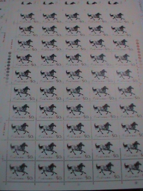 ​CHINA STAMPS: 1978 SC#1389-98 GALLOPING HORSE- HSU PEIHUNG COMPLETE SHEET SET