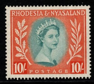 RHODESIA & NYASALAND SG14 1954 10/= DULL BLUE-GREEN & ORANGE MTD MINT