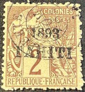 FRENCH TAHITI # 18-USED---SINGLE---1893