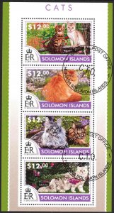 Solomon Islands 2015 Cats Sheet Used / CTO