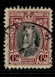 SOUTHERN RHODESIA GV SG20, 6d black & magenta, FINE USED.