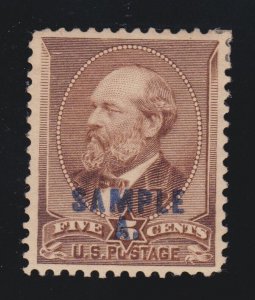 US 205SL 5c Garfield Sample A. Specimen Mint VF-XF OG LH SCV $75