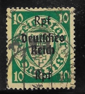 Danzig - Scott #247 - 10Rpf - Blue Green  - F- VF - Used