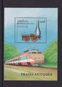 Laos   #1311   MNH  1997  sheet   steam locomotives