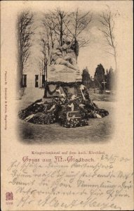 Postcard Mönchengladbach in the Ruhr area, war memorial in the churchyard