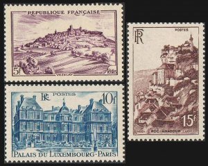 France 568-570,MNH.Michel 75/759. Views 1946.Vezelay,Luxembourg Palace,Rocamador