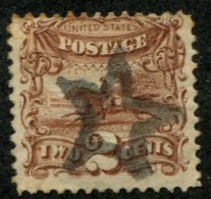 USA SC# 113 Post Horse & Rider, Hollow Star fancy cancel