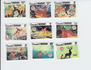 1980 Grenada Gr Disney Christmas Bambi 8+SS (Scott 411-19)