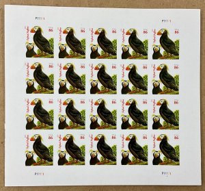 4737   Tufted Puffins  MNH 86¢ sheet of 20   RED DATE  NO DIE CUTS  FV $17.20