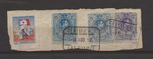 Spain 1916 piece with 3 definitives and Dardanelles label