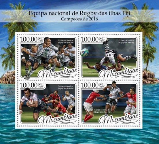 Mozambique Fiji National Team Rugby Champions MNH stamp set