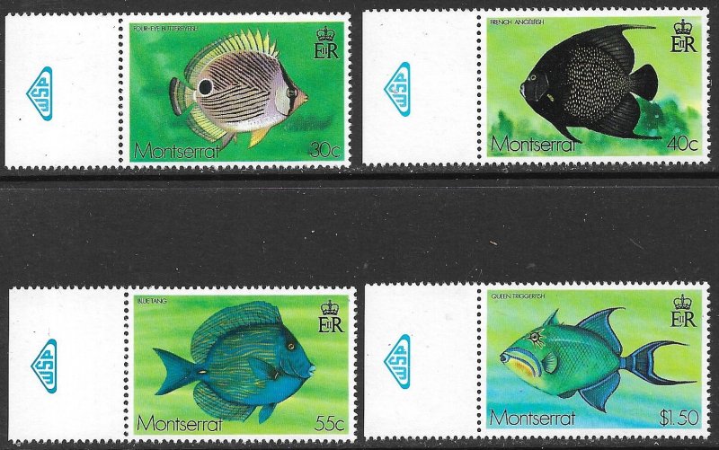 MONTSERRAT 1978 FISH Marine Life Set Sc 381-384 MNH