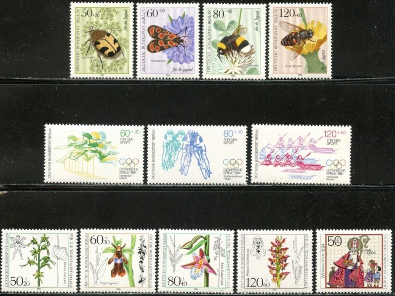 GERMANY BERLIN Sc#9NB209-9NB220 1984 Four Complete SP Sets OG Mint NH