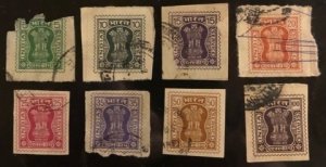 India Sccott# O189-O196 VF Used  Cat. $7.50