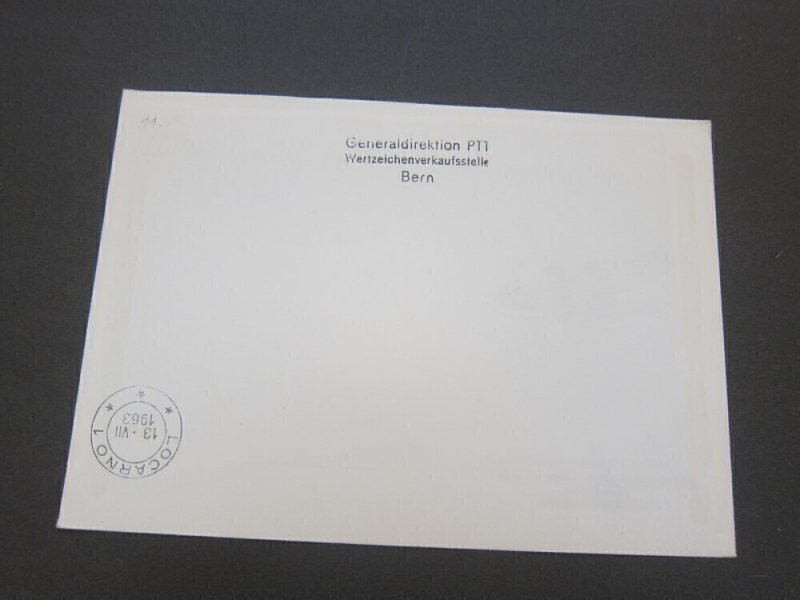 Switzerland 1963 FFD to Zurich