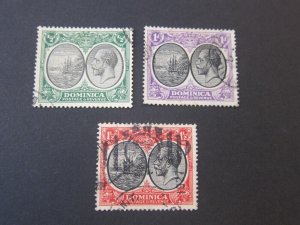 Dominica 1923 Sc 65,6,8 FU