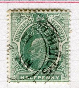 SOUTHERN NIGERIA;  1907 early classic Ed VII issue fine used 1/2d. value Die B