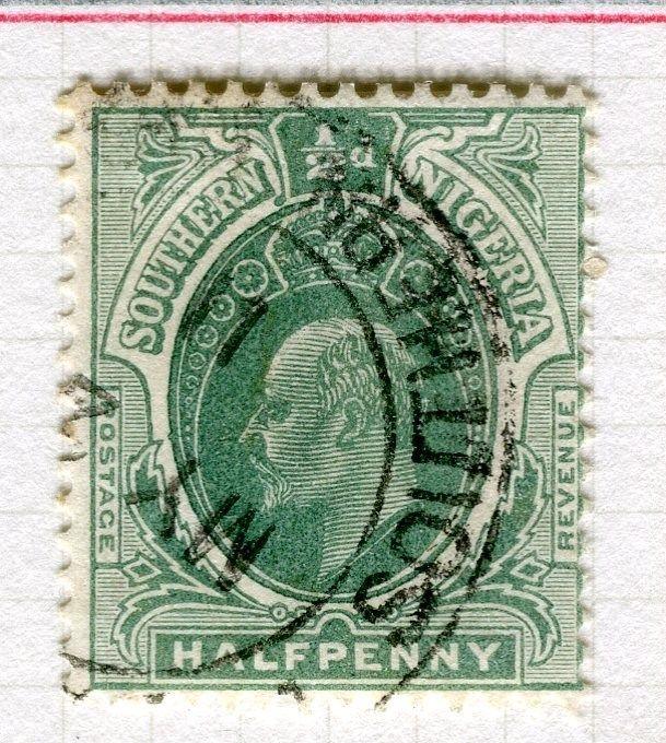 SOUTHERN NIGERIA;  1907 early classic Ed VII issue fine used 1/2d. value Die B