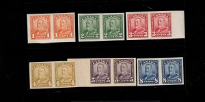 Canada #149b - #154a Extra Fine Never Hinged Imperf Pairs