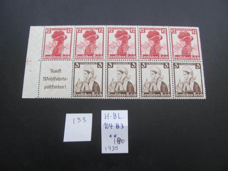 GERMANY 1935 MNH MI. 104 B3 COSTUMES XF 180 EUROS (133)