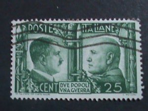 ​ITALY 1941 SC#415   81 YEARS OLD-HITLER & MUSSOLINI USED STAMP--VERY FINE