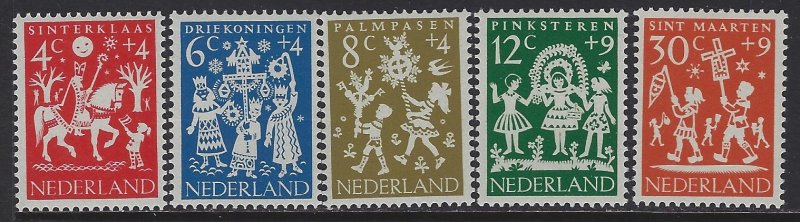 Netherlands, Scott #B358-B362; Holiday Folklore, MNH