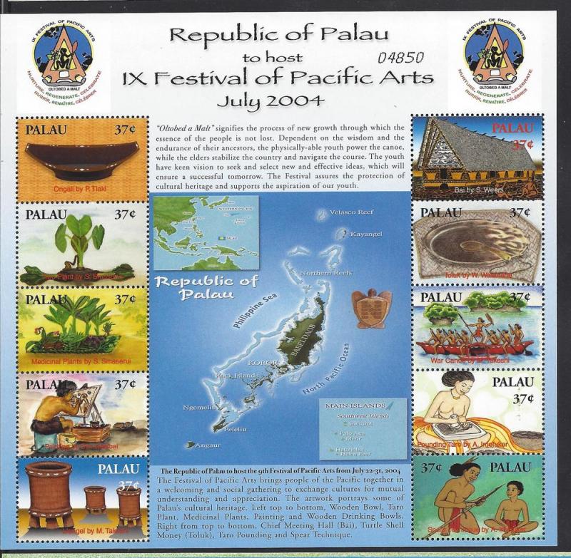 Palau, 764, Festival of Arts 2004 Sheet(10), **MNH**