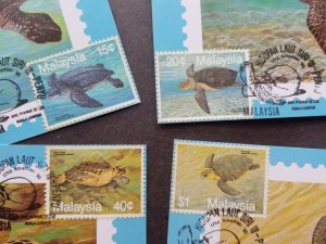 *FREE SHIP Malaysia Turtles 1990 Ocean Marine Life Underwater (maxicard) *c scan