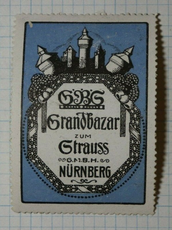 GBG Grand Bazaar To The Bouquet Nurmberg German Brand Poster Stanp Ads