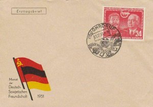 GERMANY 1951 FRIENDSHIP WITH SOVIET UNION COVER & SPECIAL CANCEL R 2161