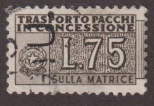 Italy QY3 Parcel Post Authorized Delivery Stamp -  left side 1953