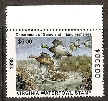 US-State-Virginia  11 MNH 1998 $5 Waterfowl Hunting Stamp