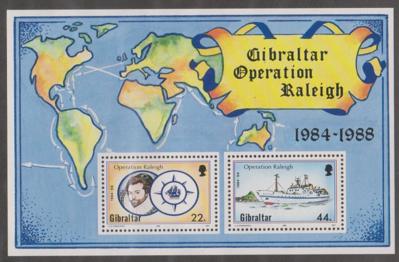 Gibraltar # 539, Operation Raleigh, Souvenir Sheet, Mint NH, 1/2 Cat.