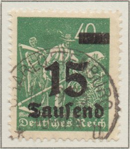 Germany Deutsches Reich Hyper Inflation Reapers 15T on 40Mk ovpt stamp Mi279