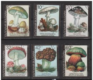 Bulgaria 1991 Scott 3597 ..3602, set of 6, used - Mushrooms