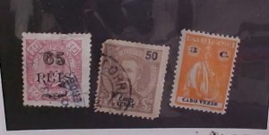 CAPE VERDE  STAMPS #180 MINT LIGHT HINGED, USED #45,68 cat.$8.55