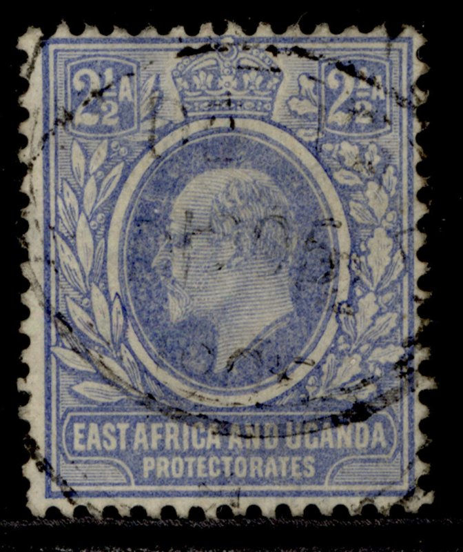 EAST AFRICA and UGANDA EDVII SG20, 2½a blue, FINE USED. Cat £30. CDS