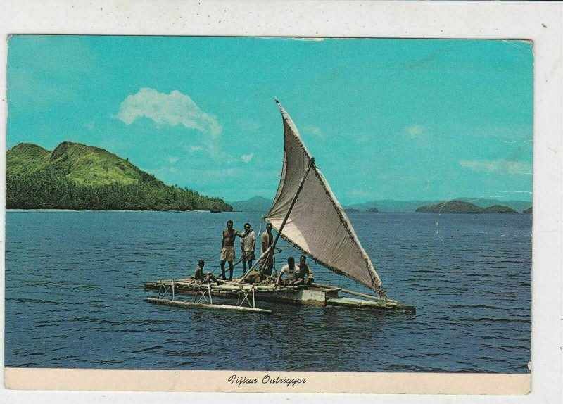 Fiji 1978 Airmail Family Happiness Slogan Boat Pic Multiple Stamps Card Rf 33616