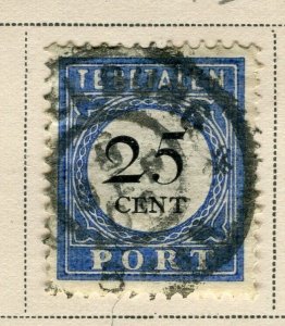 NETHERLANDS; 1881 early classic Postage Due issue fine used 25c. value