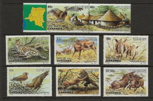 thematic Animals Zaire 1984 Garamba National Park sg.1172-9 MNH set of 8