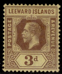 LEEWARD ISLANDS GV SG51, 3d purple/yellow, LH MINT.